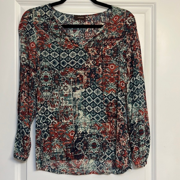 Crosby 3/4 Sleeve Patterned Top - Picture 1 of 5